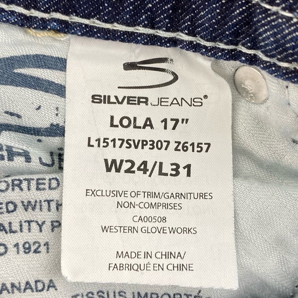 Silver Jeans Women's Lola 17" Straight Fit Thick Stitch Stretch Jean  | Size: 24 - Picture 12 of 14